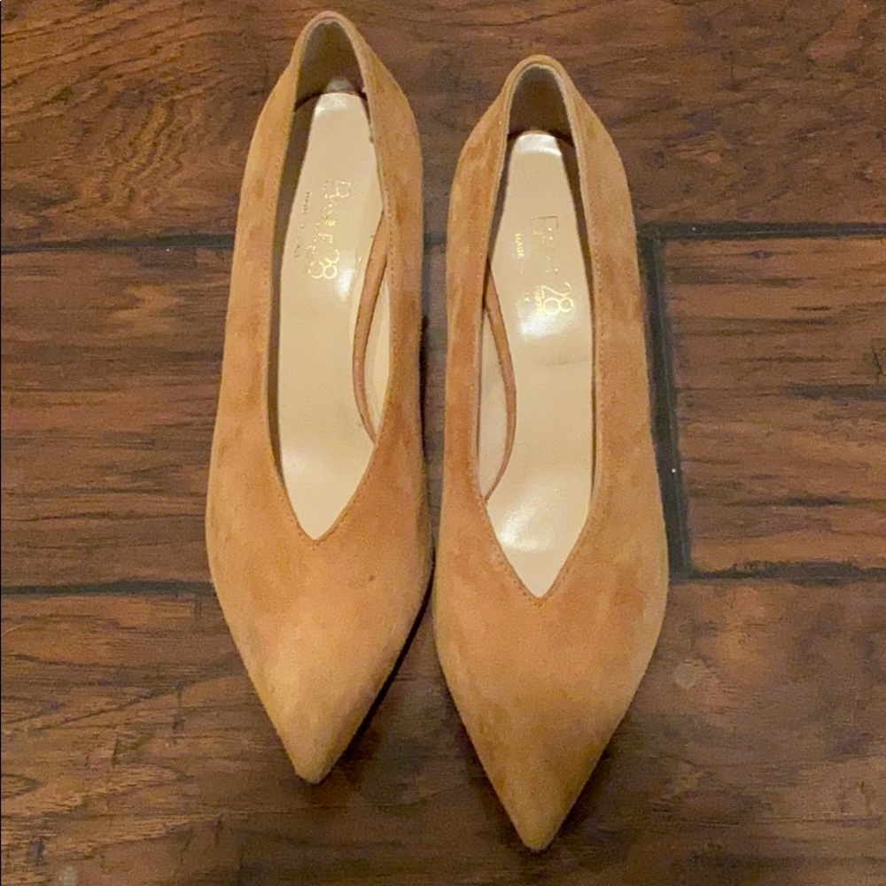 Suede Tan Kitten Heels - Basile28 - Size 38
